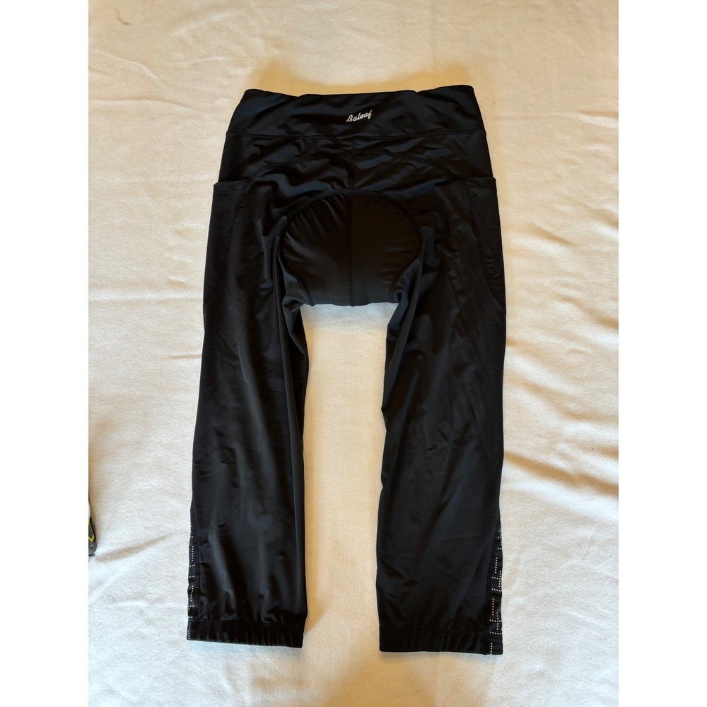 Baleaf Women's Black Padded Cycling Capris Bike Leggings XL with Pocket